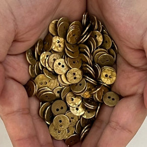 Hammered Brass Buttons (Set of 100)