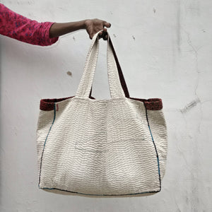 "Reversible Quilted Kantha Bag"