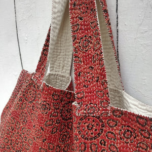 "Reversible Quilted Kantha Bag"