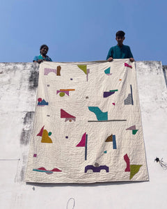 Wabi Sabi hand-sewn cotton Quilt -Colourful